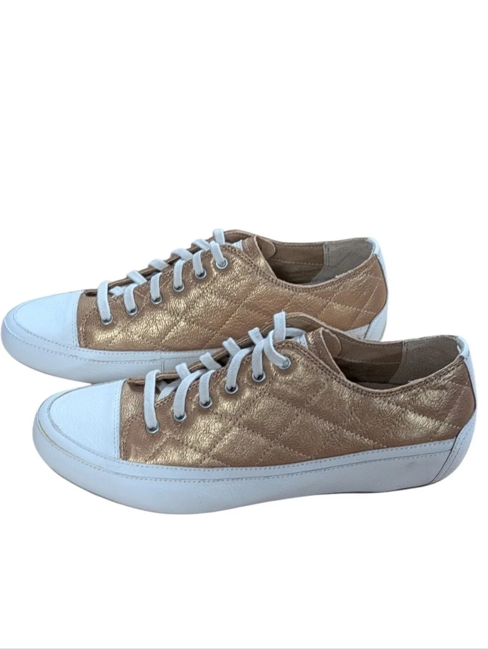 Vionic Delight Edie Rose Gold Quilted Leather Sneakers Size 10